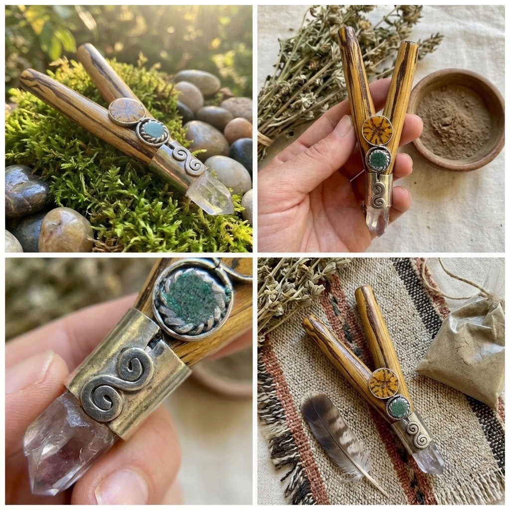 Shamanic Kuripe for Rap&eacute; from Peru Crystal Aya